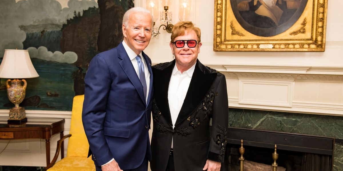 Elton John Receives National Humanities Medal from President Biden at White House