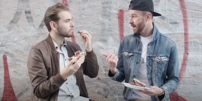 VIDEO: Matt Mucha and Taylor Okey Chow Down Like Newsies on SECOND ACT SNACKS