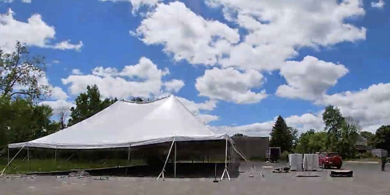 VIDEO: Watch The Tent Go Up At Barrington Stage Video