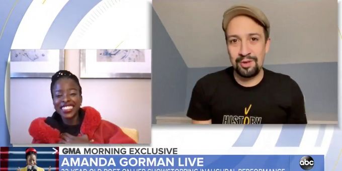 VIDEO: Inauguration Poet Amanda Gorman Gets a Special Message From Lin-Manuel Miranda on GOOD MORNING AMERICA