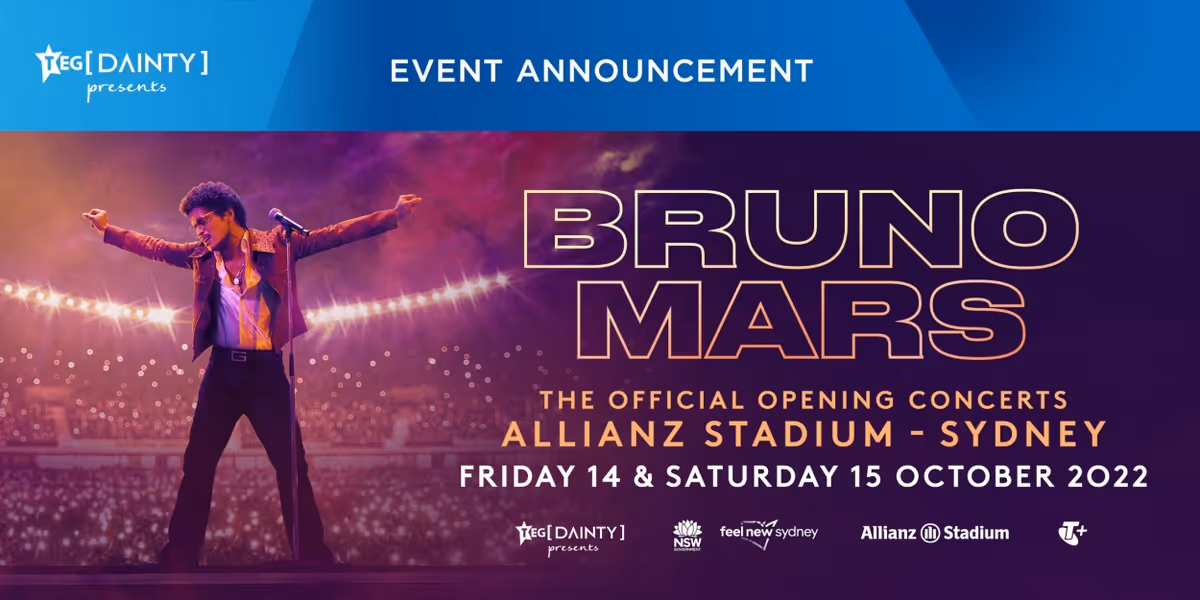 Bruno Mars to Open the Brand-New Allianz Stadium in Sydney
