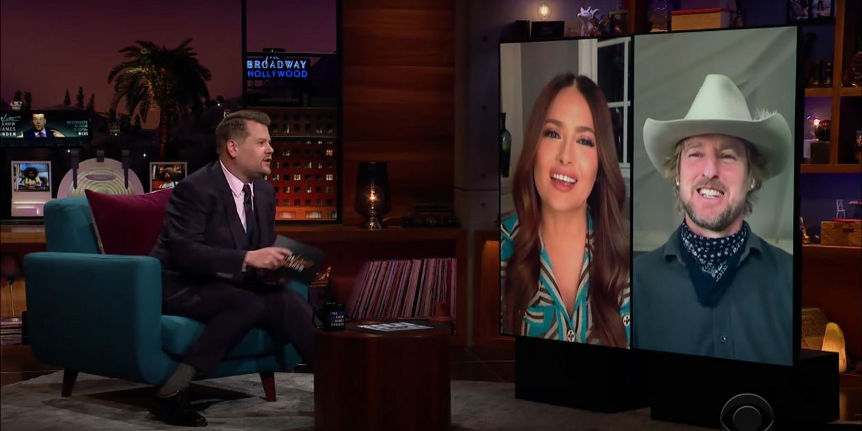 VIDEO: Salma Hayek & Owen Wilson Contemplate the Simulation on THE LATE LATE SHOW Video