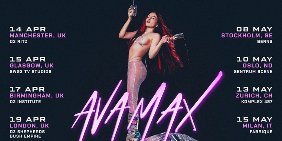 Ava Max Announces U.K. & European Tour Dates