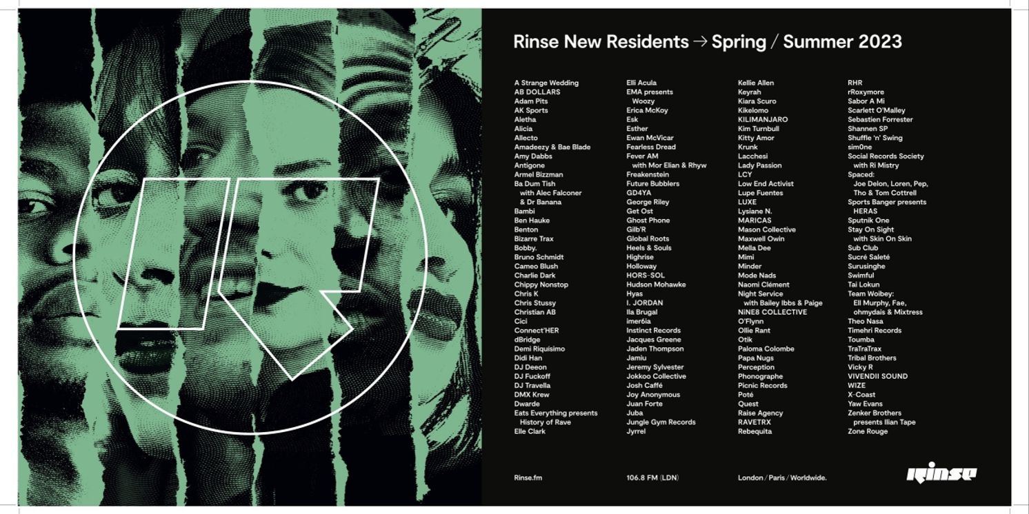 Rinse FM Announces 140 New Residents to the Station for Spring/Summer 23 on Air  Image