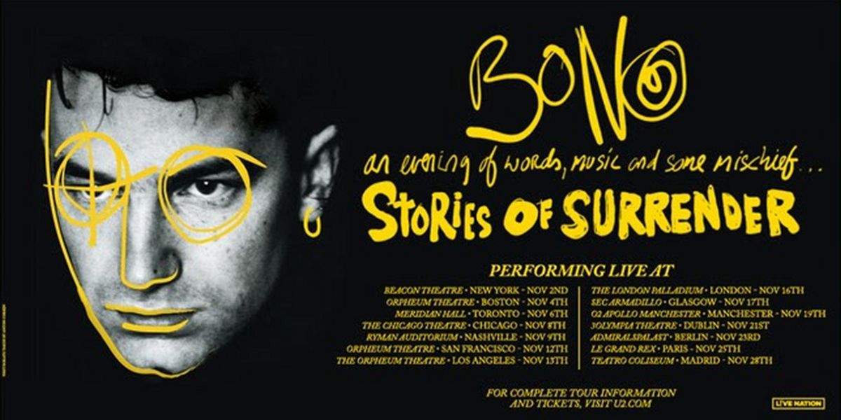 Bono Announces 'Stories of Surrender' Book Tour