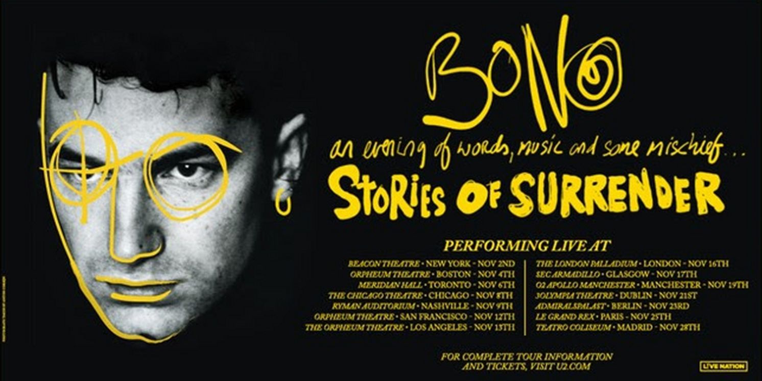 Bono Announces 'Stories of Surrender' Book Tour  Image