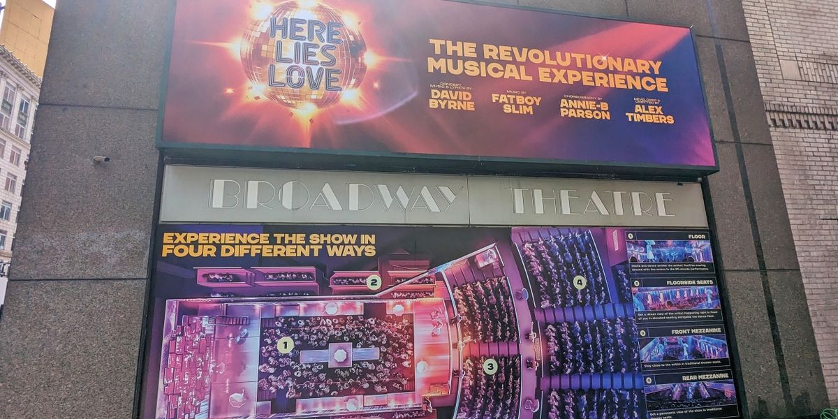 Up on the Marquee: HERE LIES LOVE