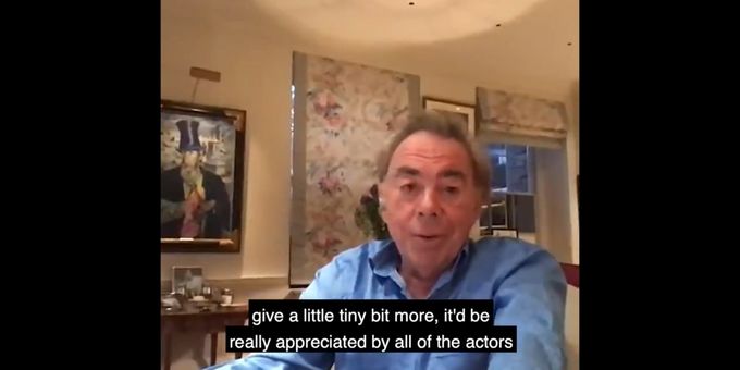 VIDEO: Andrew Lloyd Webber Thanks Fans for Tuning in to THE SHOW MUST GO ON! & Reveals $500,000 Raised for Actors Fund