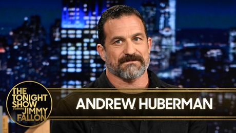 Andrew Huberman Demonstrates Eye-Movement Trick for Better Sleep on Fallon Photo