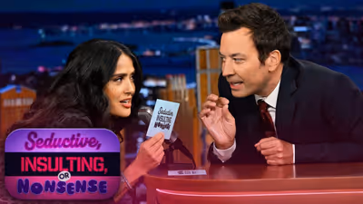 Salma Hayek Pinault Tests Jimmy Fallon's Spanish in Seductive, Insulting or Nonsense Game
