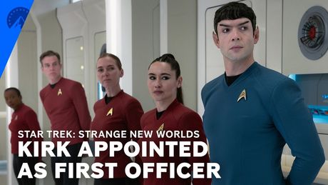 STRANGE NEW WORLDS Clip: Admiral Reeger Commandeers the Enterprise, Names Kirk First Offic Photo