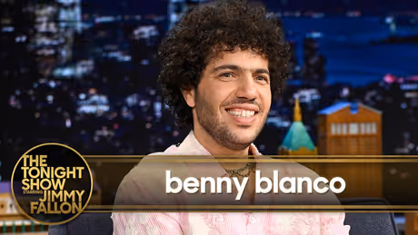 Benny Blanco Reveals He Froze Wedding Cake for Selena Gomez Anniversary on Fallon Photo