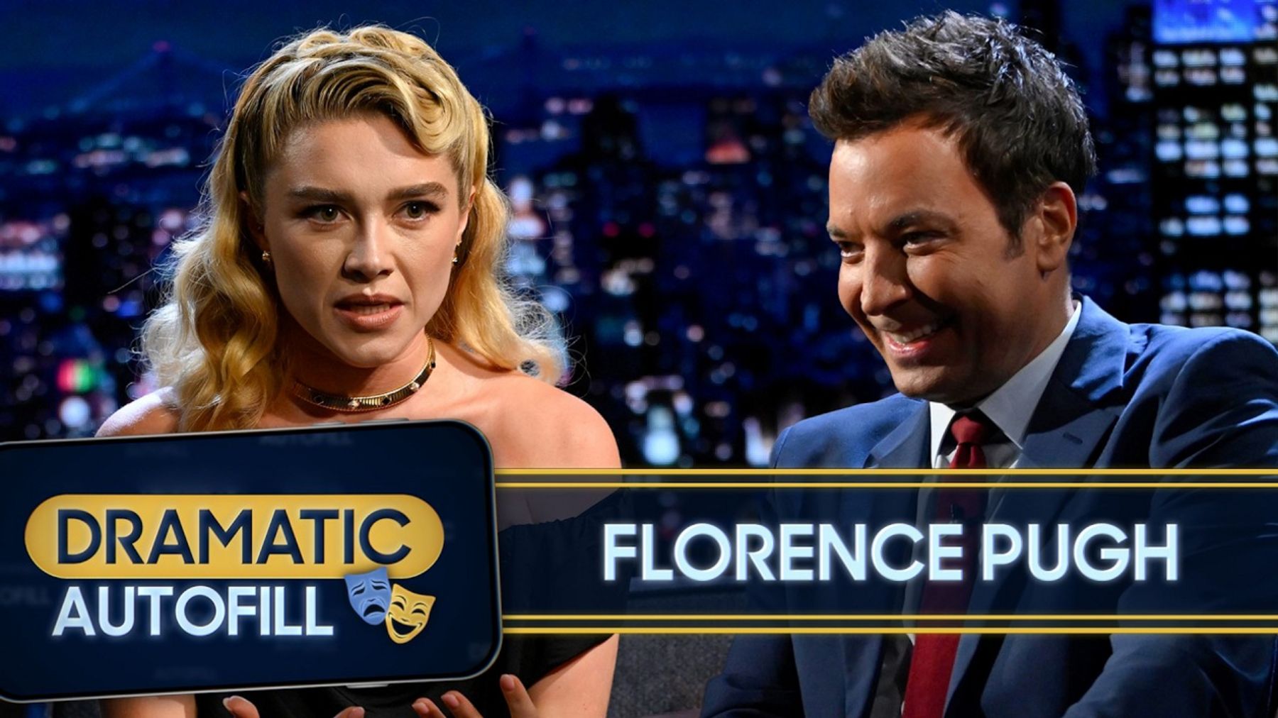 Florence Pugh Turns Phone Autofill Suggestions Into a Dramatic Monologue With Jimmy Fallon