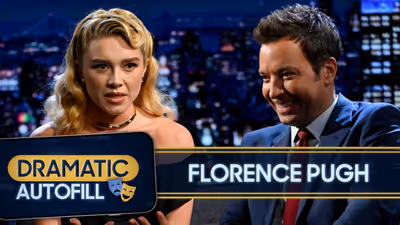 Florence Pugh Turns Phone Autofill Suggestions Into a Dramatic Monologue With Jimmy Fallon