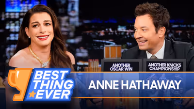 Anne Hathaway Forced to Choose Life's Essentials in BEST THING EVER Game on TONIGHT SHOW