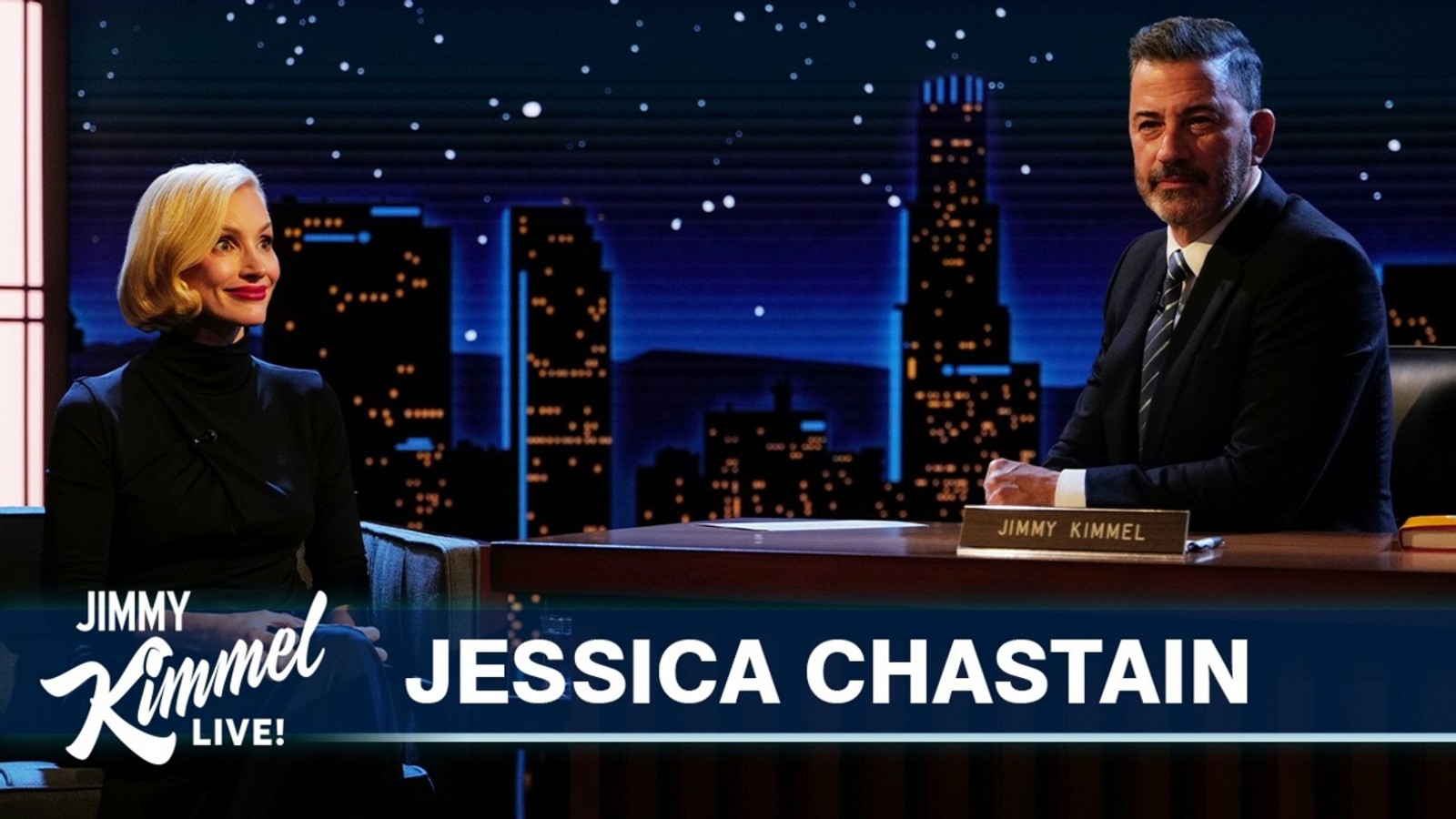 Jessica Chastain Teaches Jimmy Kimmel Her Horror Movie Creepy Smile