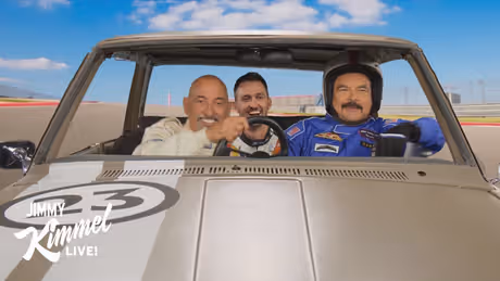 Guillermo Races Bobby and Graham Rahal in Kimmel Segment Photo