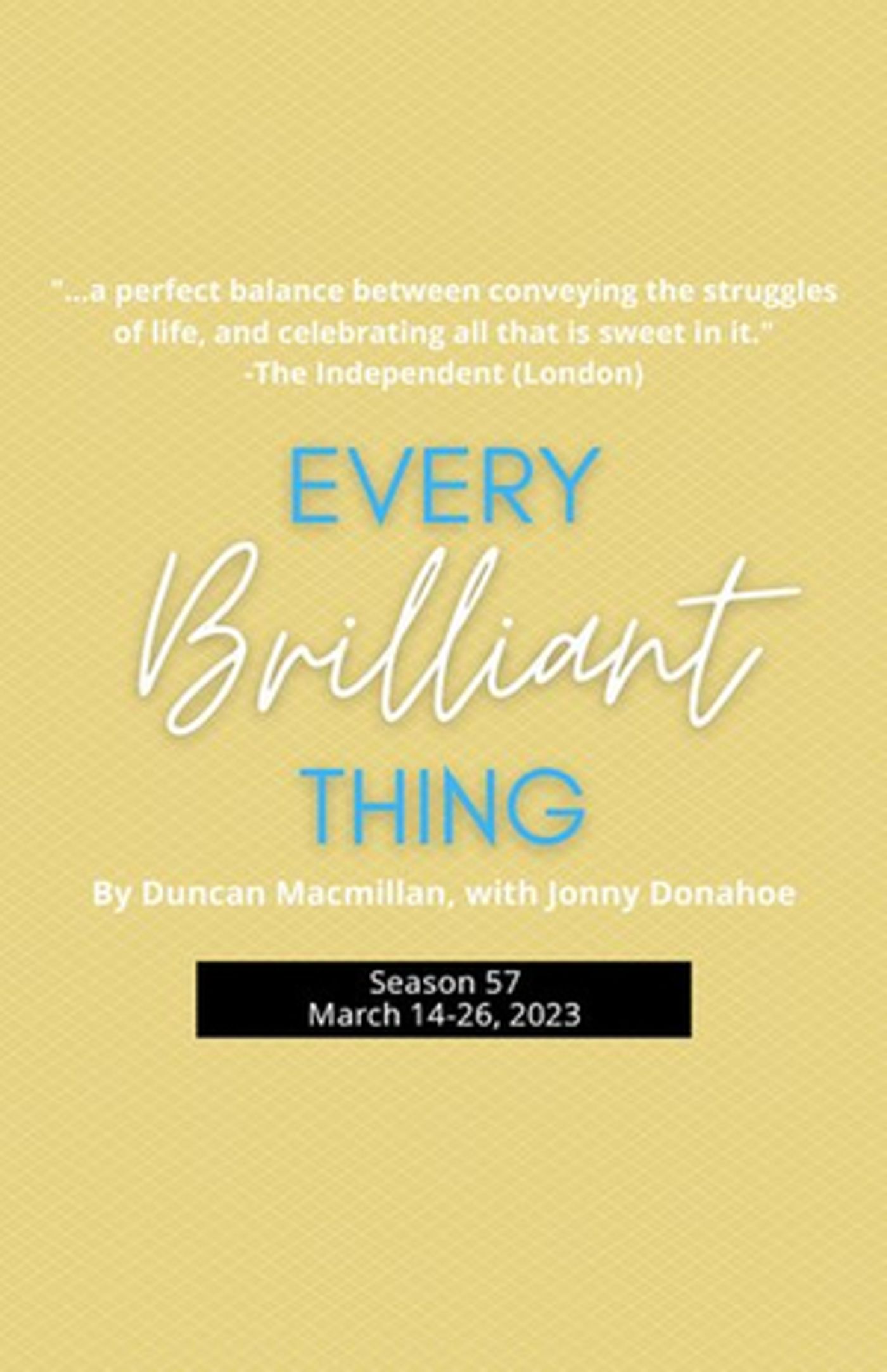 EVERY BRILLIANT THING Comes to New Stage Theatre Next Month  Image