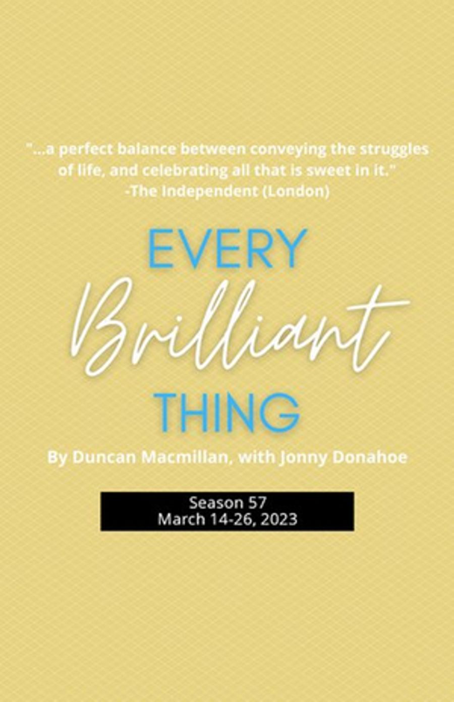 EVERY BRILLIANT THING Comes to New Stage Theatre Next Month Image