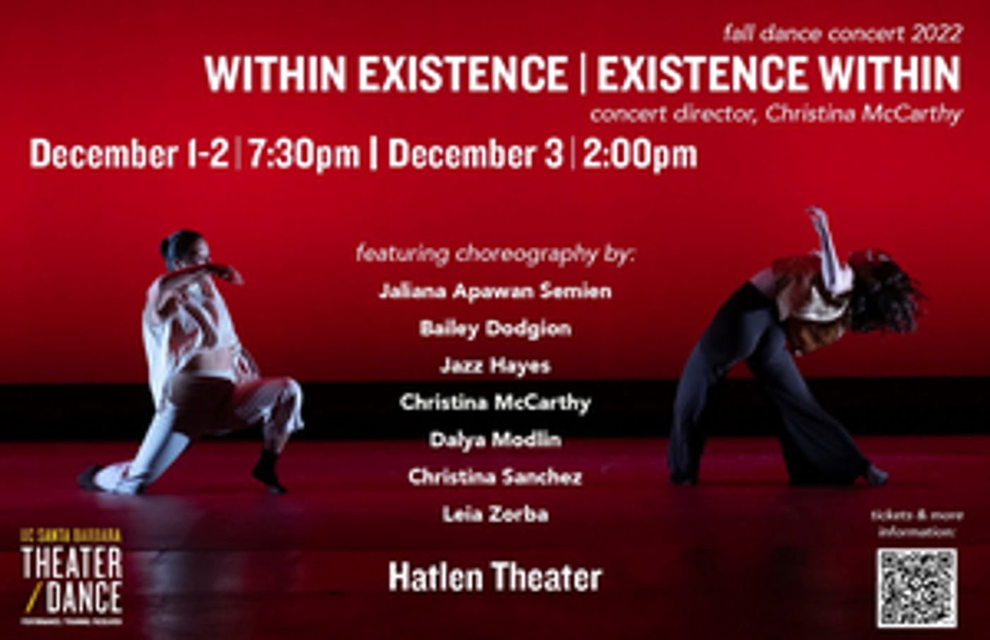 UCSB Department of Theater/Dance Presents Fall Dance Concert WITHIN EXISTENCE | EXISTENCE WITHIN  Image