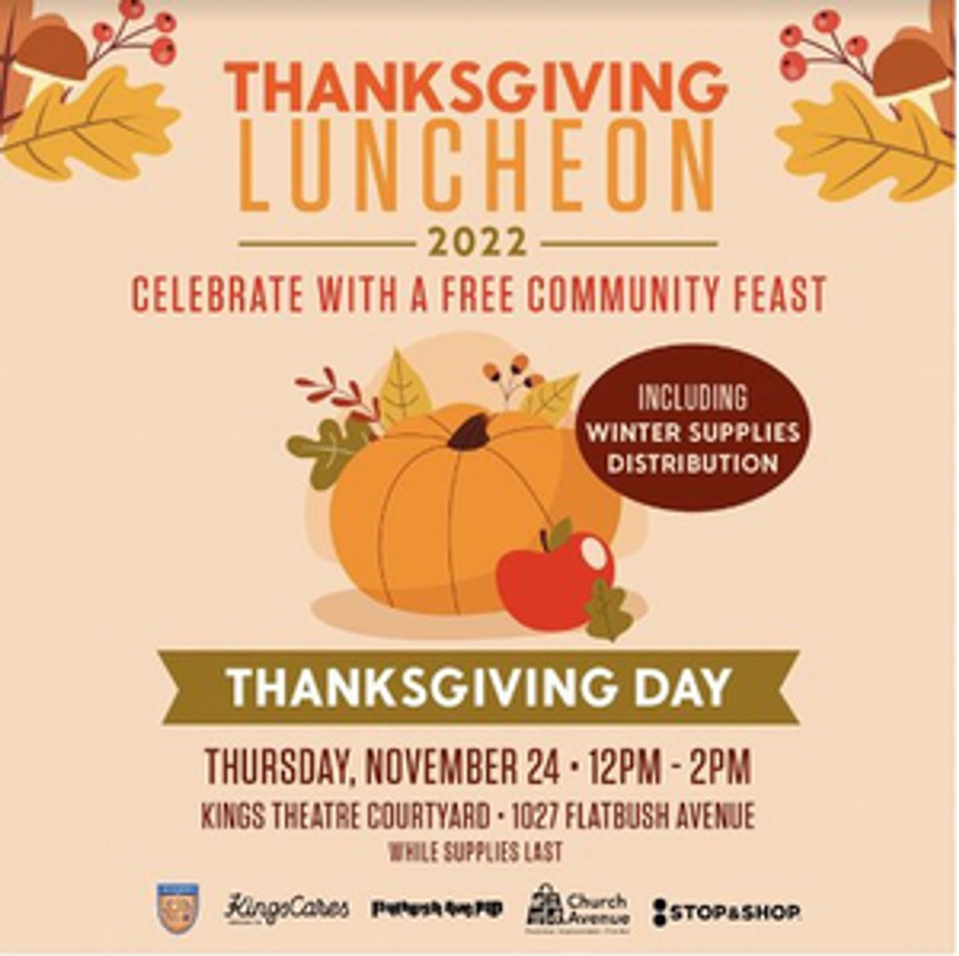 Kings Theatre Will Host 6th Annual Kings Cares Thanksgiving Luncheon  Image