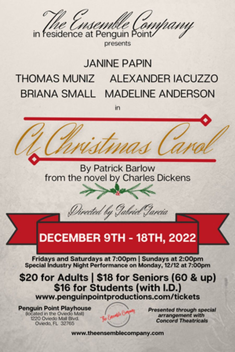 The Ensemble Company to Present A CHRISTMAS CAROL This Holiday Season Image