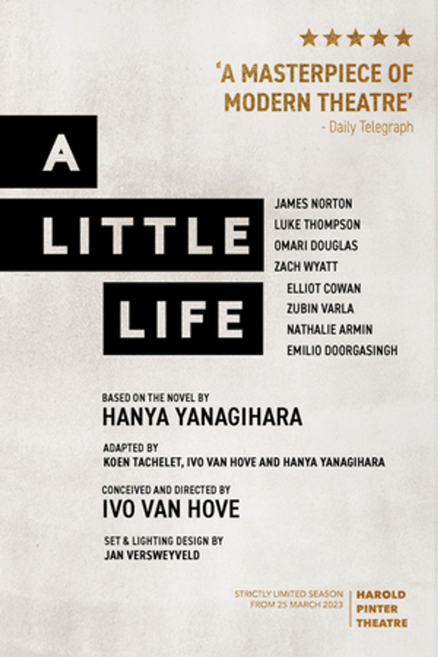 Exclusive Presale for A LITTLE LIFE at the Harold Pinter Theatre  Image