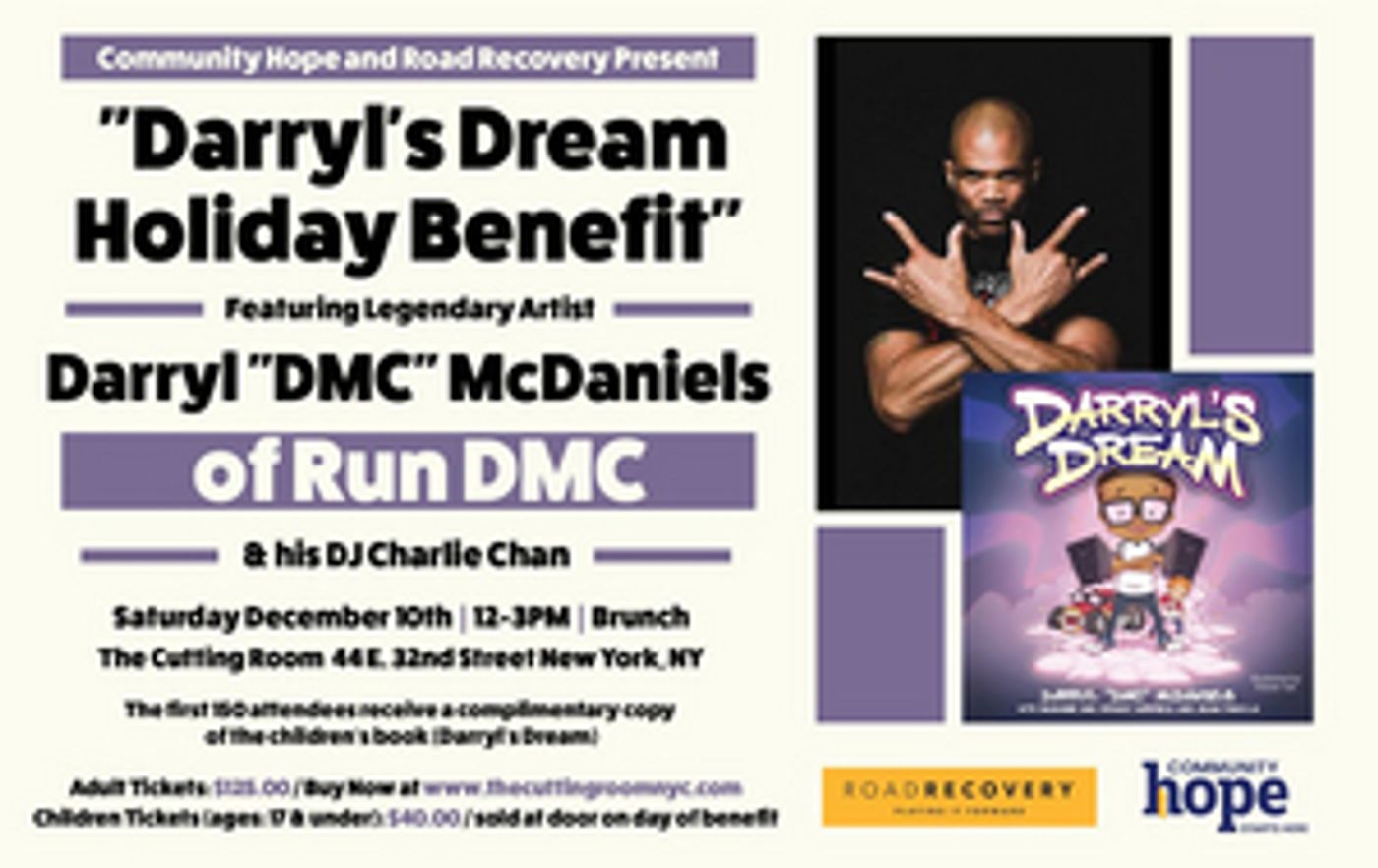 Road Recovery and Community Hope Host Darryl's Dream Holiday Benefit Brunch at The Cutting Room This Month  Image