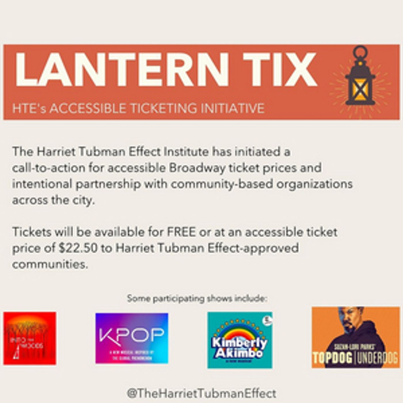 The Harriet Tubman Effect Launches Broadway Ticket Accessibility Initiative  Image