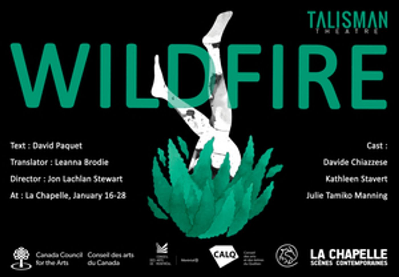 Talisman Theatre Presents The English Montreal Premiere Of David Paquet's WILDFIRE Next Month  Image