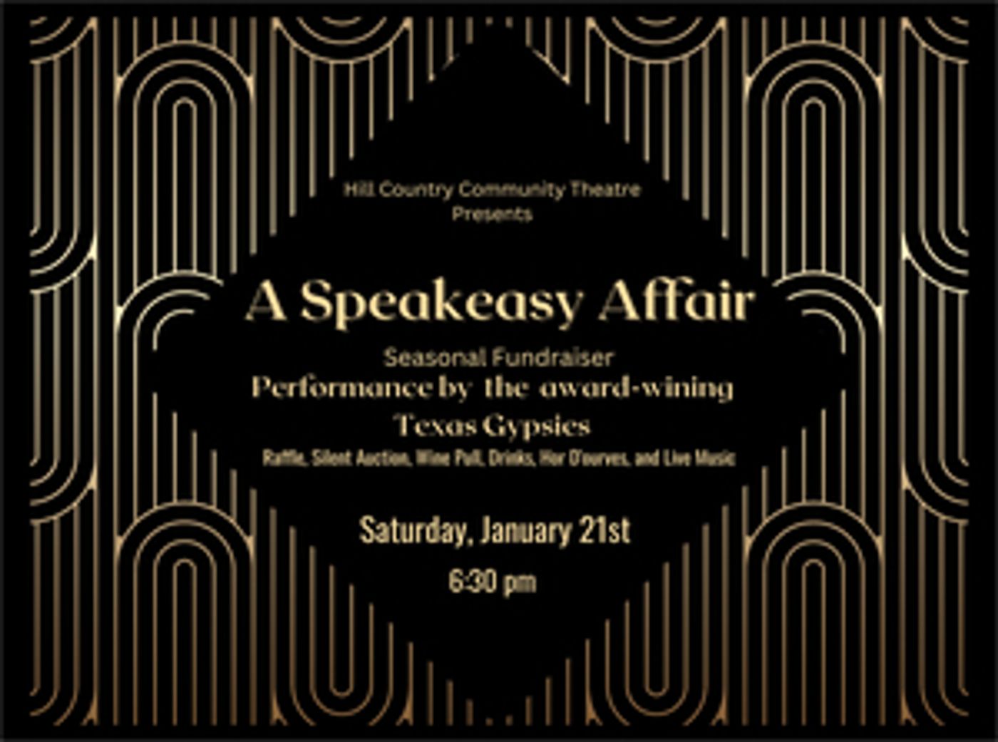 HCCT Announces Public Fundraising Event A SPEAKEASY AFFAIR  Image