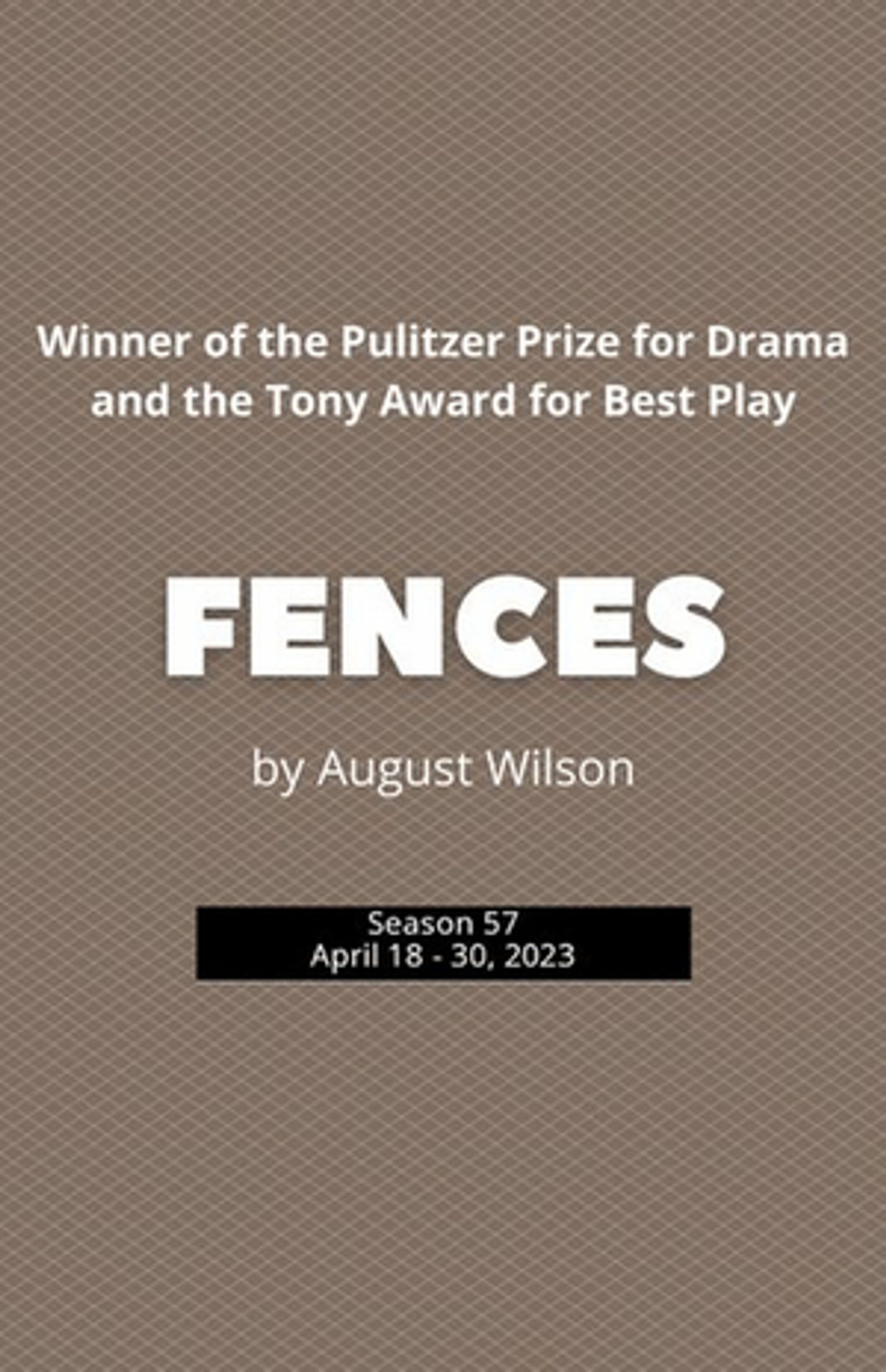 FENCES Comes to New Stage Theatre in April  Image