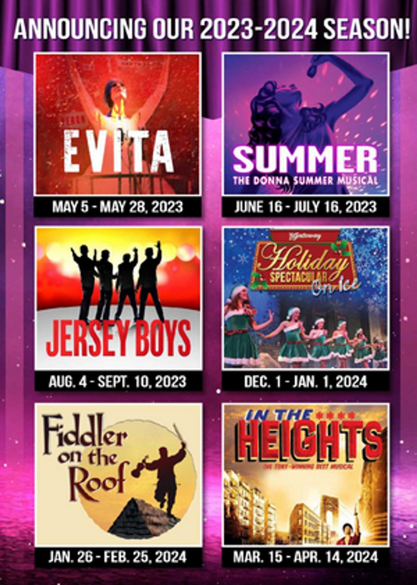 EVITA, IN THE HEIGHTS & More to be Featured in The Gateway 2023-2024 Season  Image