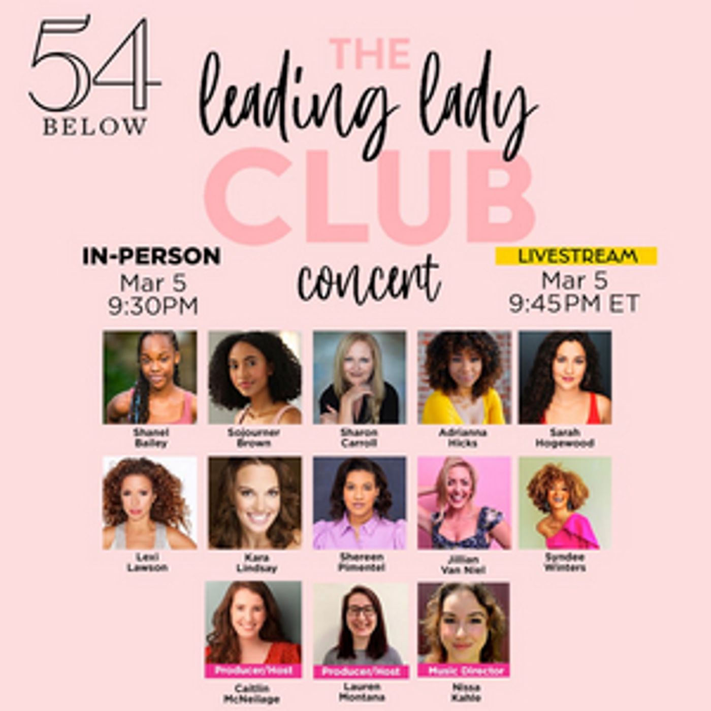 Kara Lindsay, Lexi Lawson, Adrianna Hicks, and More Will Star in THE LEADING LADY CLUB at 54 Below  Image