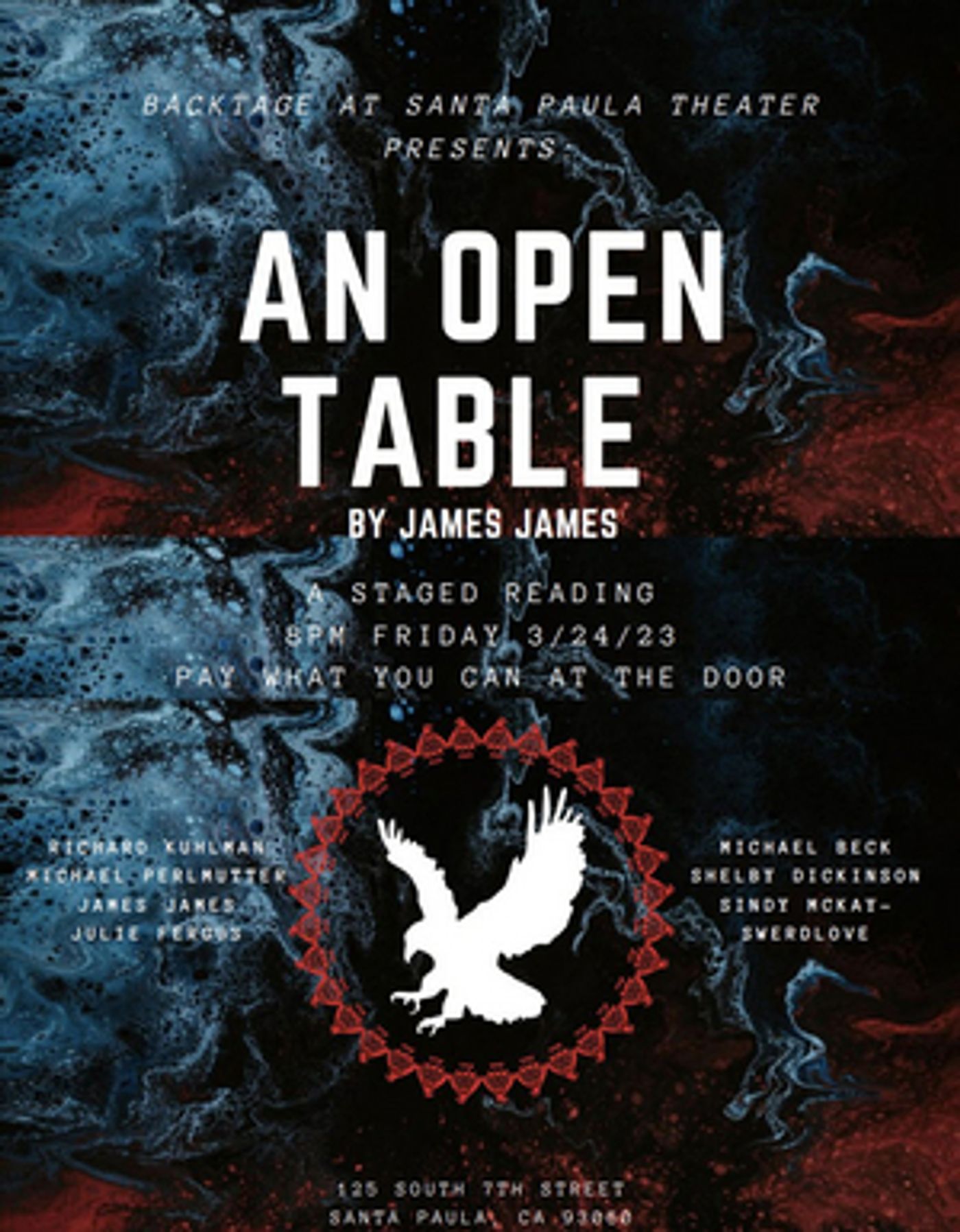 Staged Reading of AN OPEN TABLE By James James Comes to Santa Paula Theater Center  Image