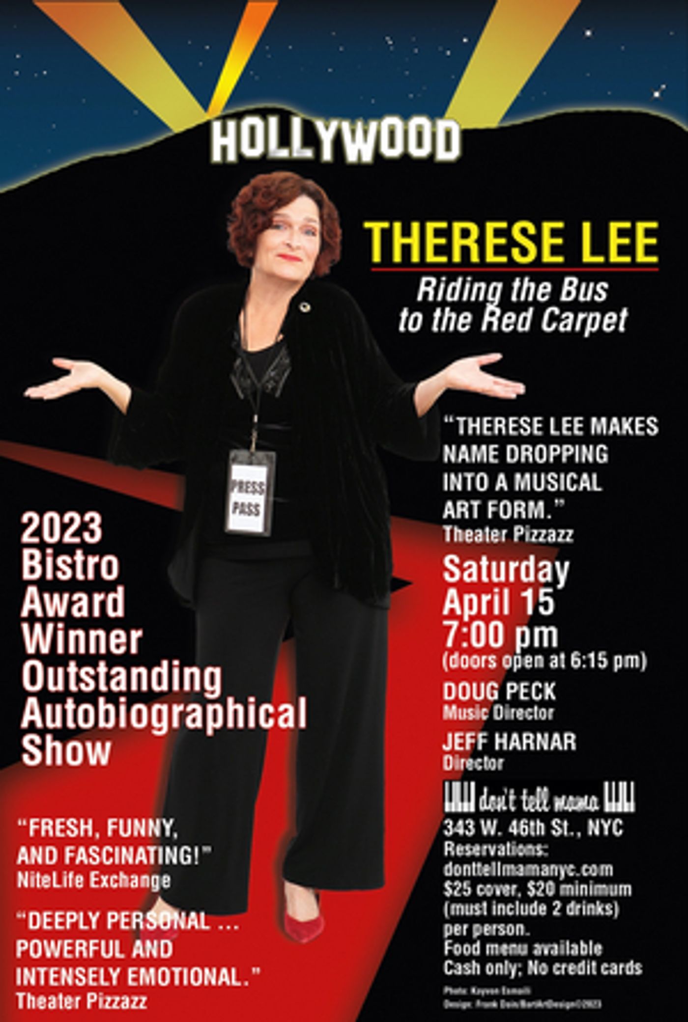 Therese Lee to Bring RIDING THE BUS TO THE RED CARPET to Don't Tell Mama in April  Image