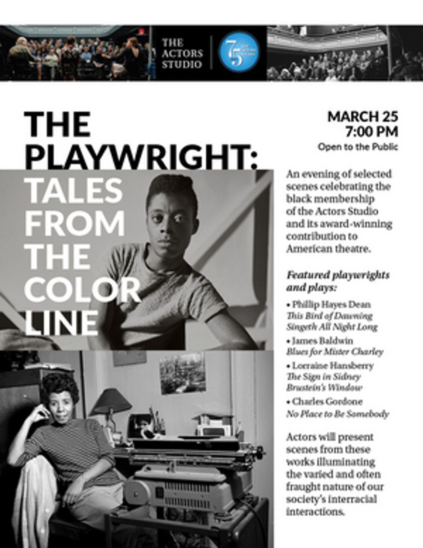 The Actors Studio to Present THE PLAYWRIGHT: TALES FROM THE COLOR LINE This Spring  Image