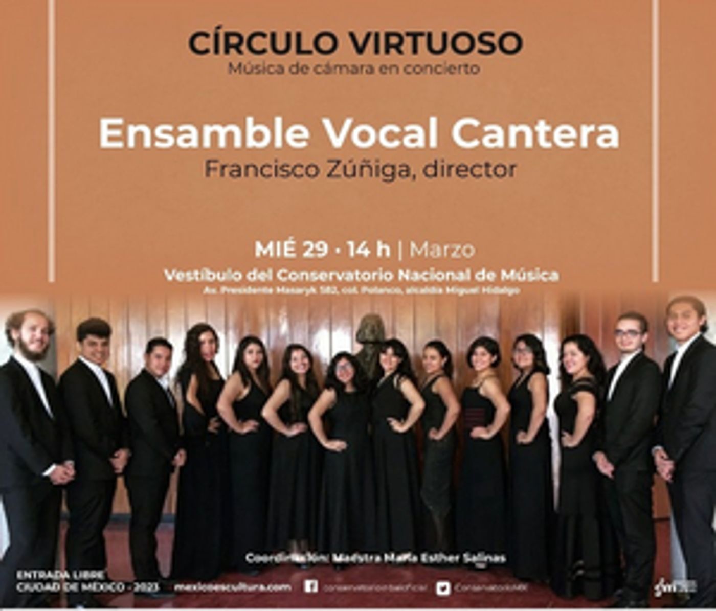 Concierto A Capela Ofrecerá El Ensamble Vocal Cantera En El Conservatorio Nacional De Música  Image