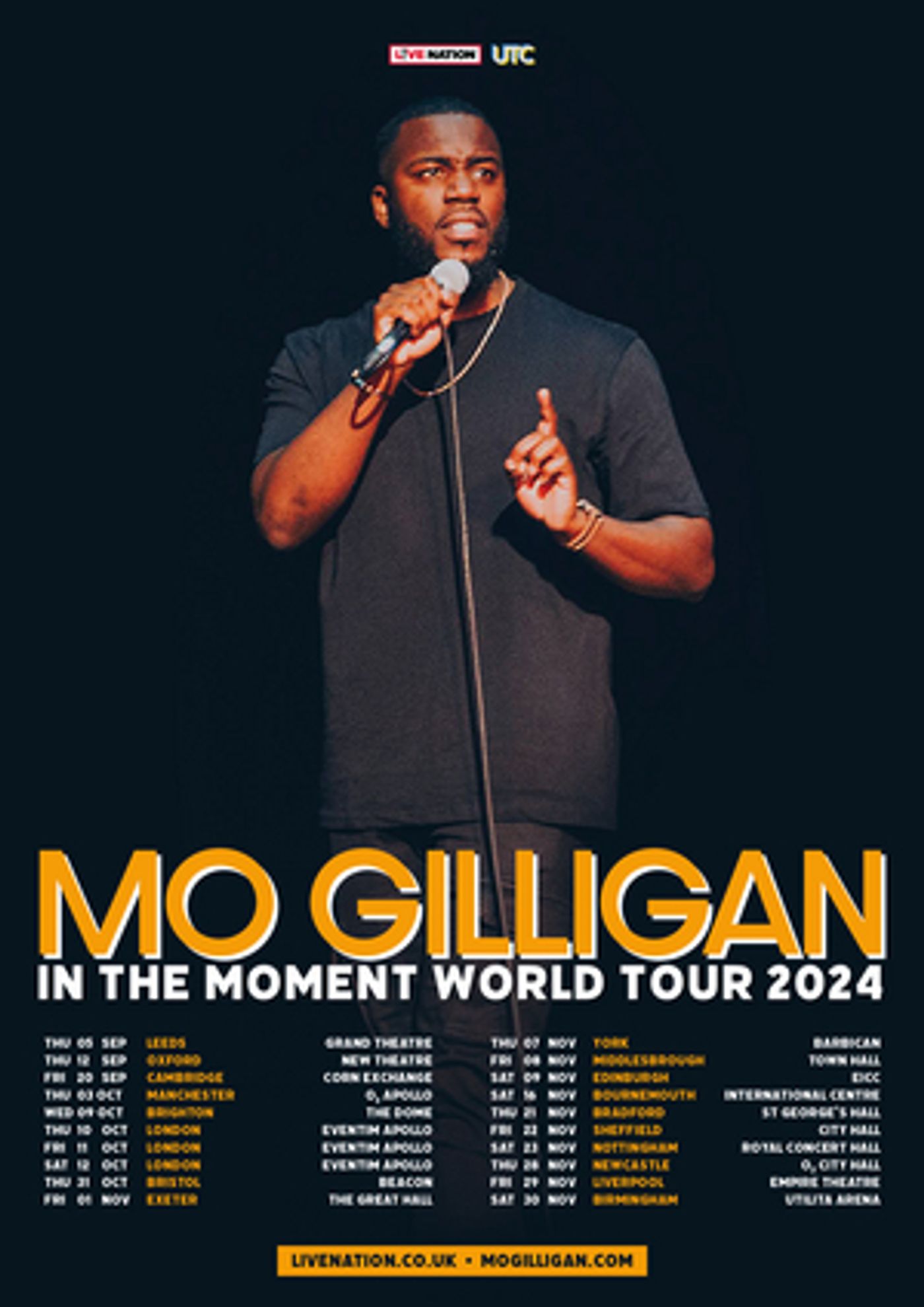 Mo Gilligan Announces UK Leg Of Forthcoming In The Moment 2024 World Tour  Image