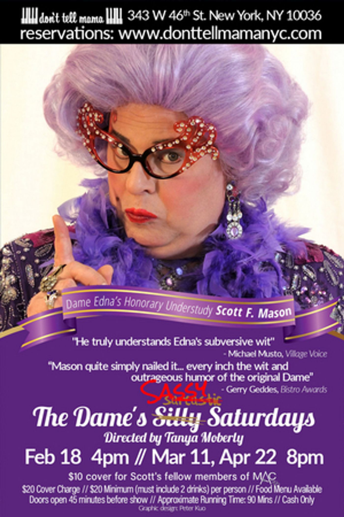 Scott F. Mason Makes Final Spring Performance as Dame Edna At Don't Tell Mama Next Week  Image