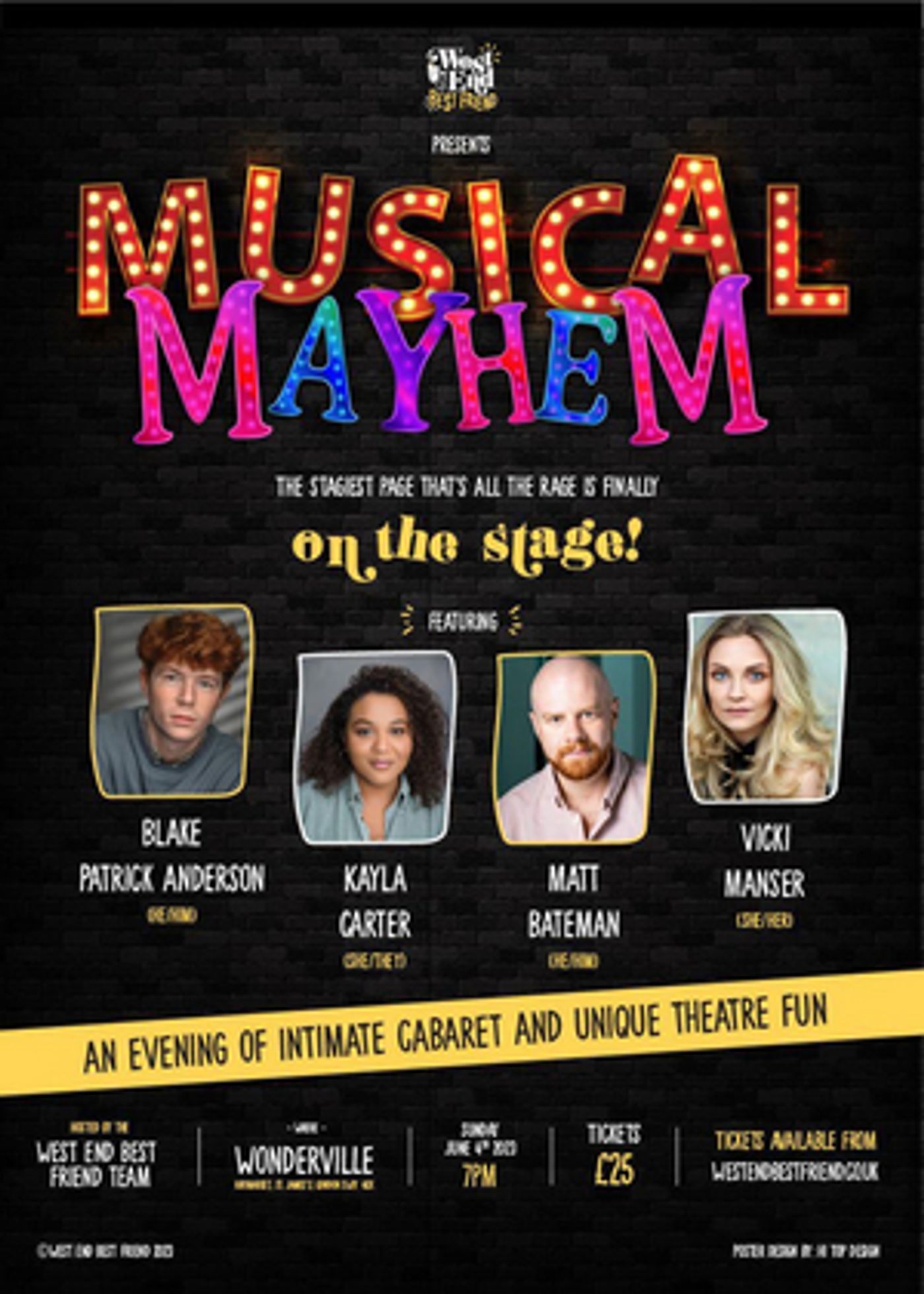 West End Best Friend Announce MUSICAL MAYHEM at London's Wonderville  Image