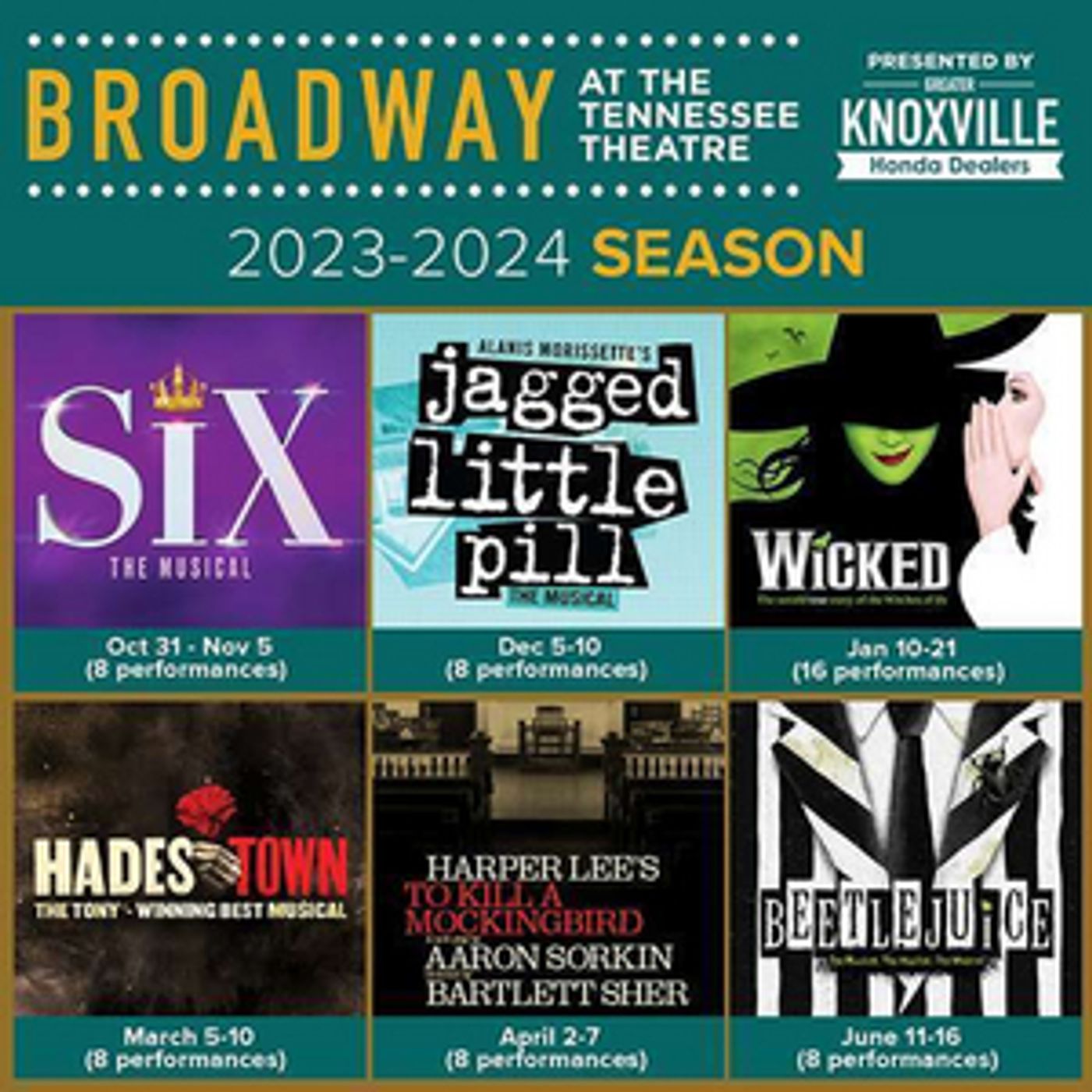 HADESTOWN, WICKED, and More Set For Broadway at the Tennessee Theatre 2023-24 Season  Image