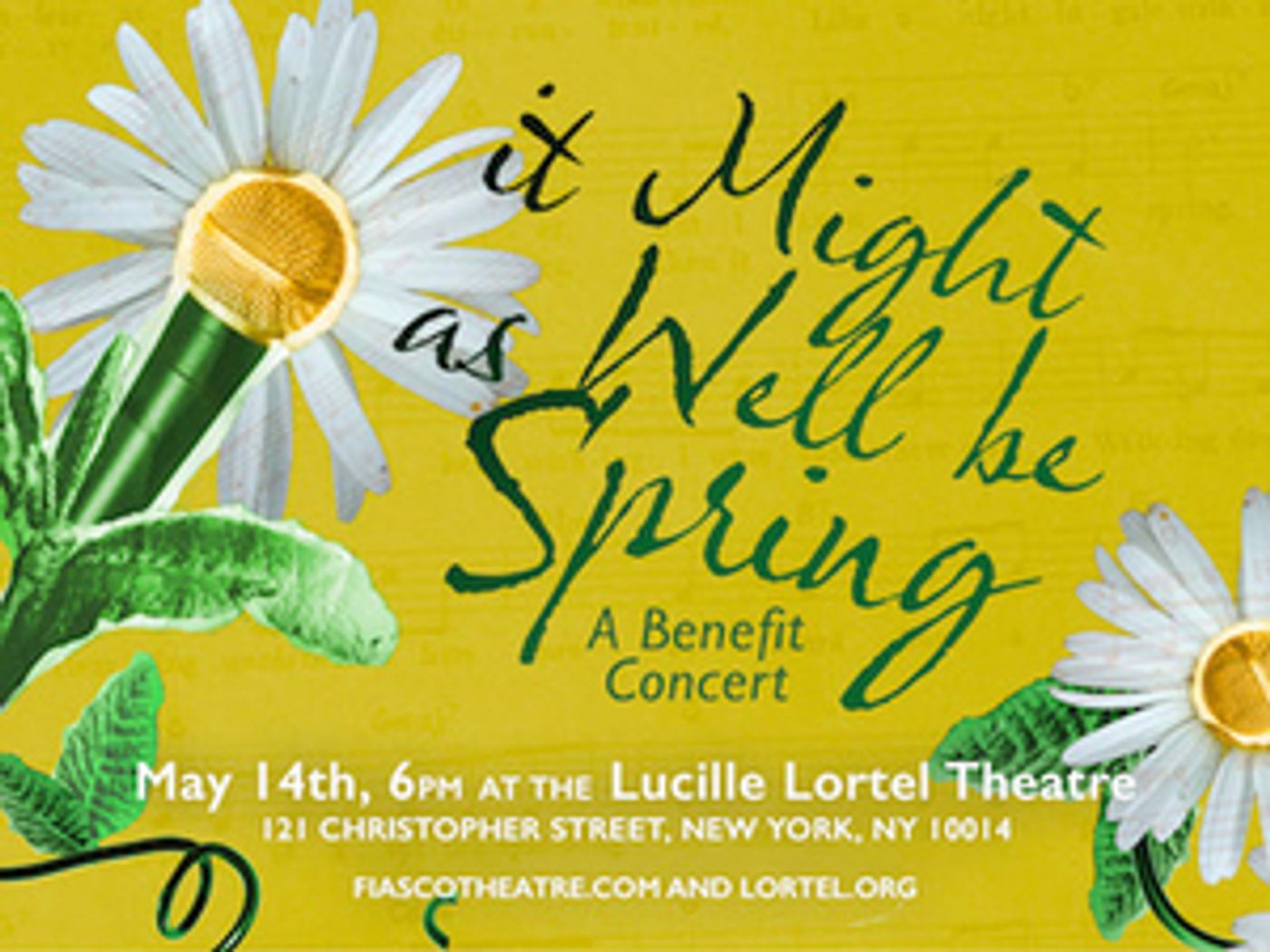 Fiasco Theater Will Present Benefit Concert, IT MIGHT AS WELL BE SPRING  Image