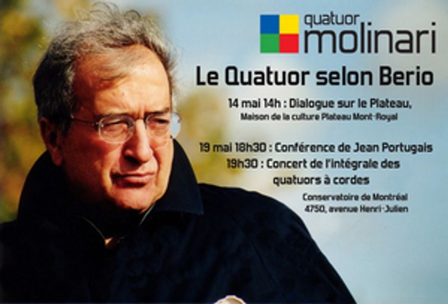 Molinari Quartet Closes Its Season With A Major Event Entitled THE QUARTET ACCORDING TO BERIO Image