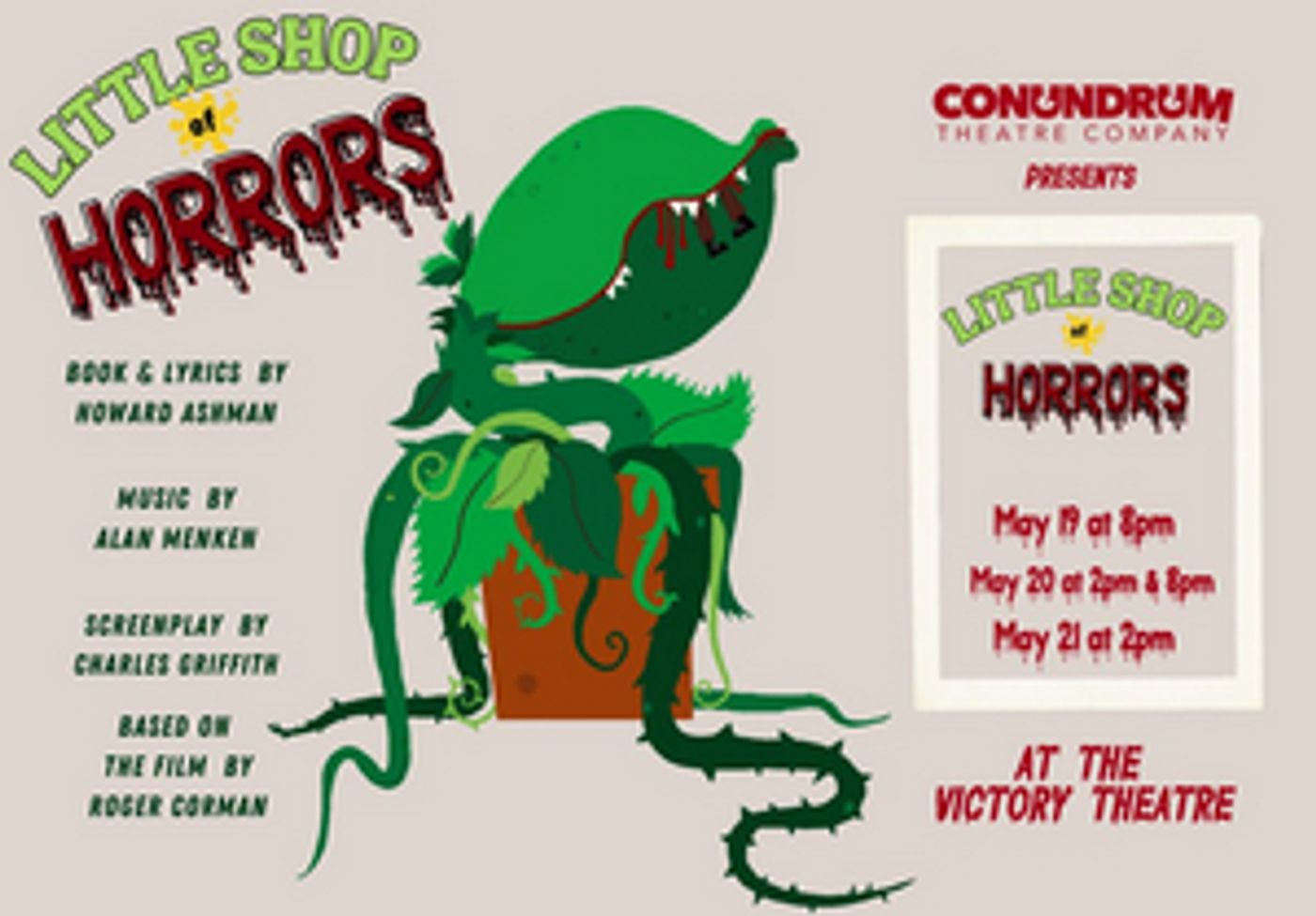 Conundrum Theatre Company To Present LITTLE SHOP OF HORRORS, Beginning May 19  Image