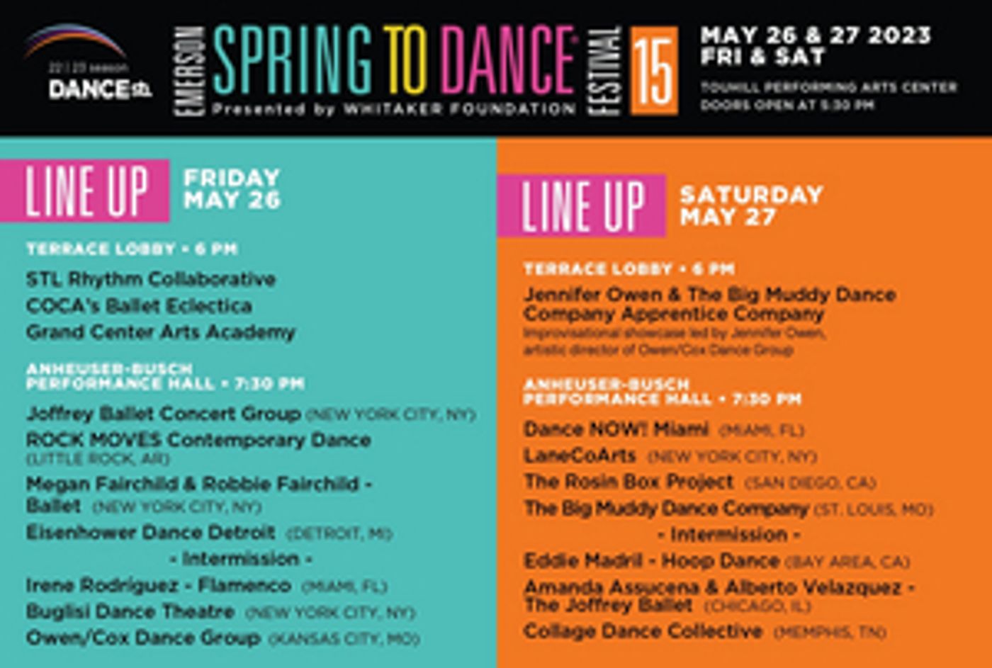 Dance St. Louis and Whitaker Foundation Present The 15th Annual Emerson SPRING TO DANCE Festival 2023  Image