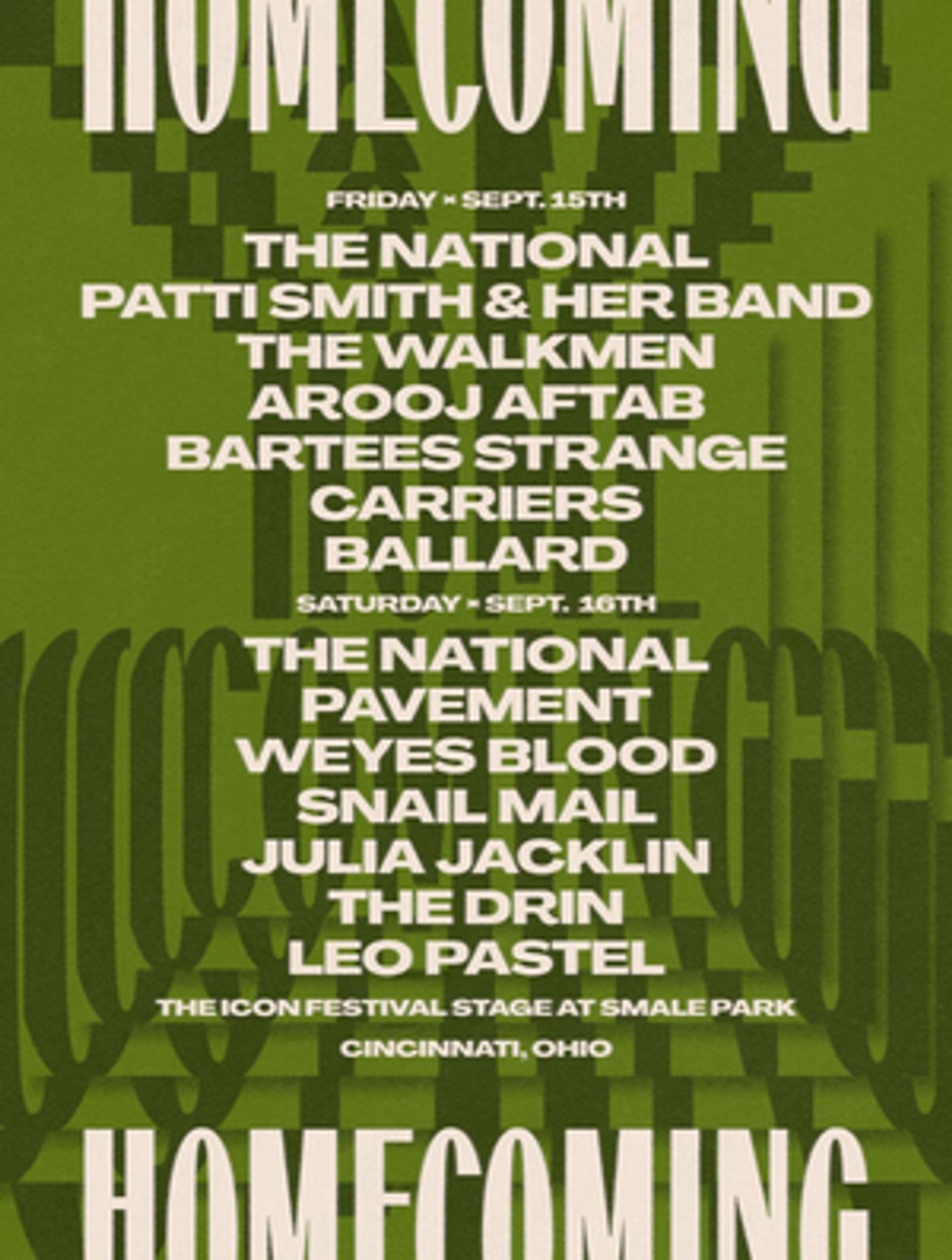 The National's HOMECOMING FESTIVAL Returns To Cincinnati This September  Image