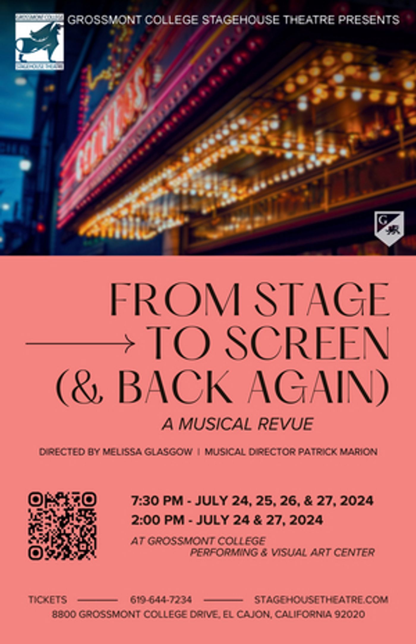 'From Stage to Screen (And Back Again)' Musical Revue Comes to Grossmont College Performing and Visual Arts Center  Image