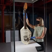 Photo Flash: Ian Curtis' Iconic Guitar Returns To Manchester For Exhibition