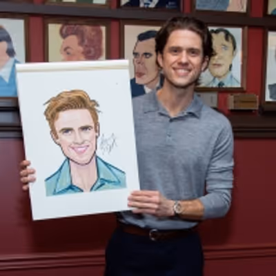 Photos: Tony Award-Winner Aaron Tveit Receives Sardi's Caricature